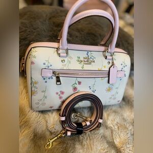 NWOT Coach Rowan Satchel w Spaced Wildflower Print Chalk Multi (Retail $398)